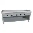 CUCINA TEPPANYAKI ELETTRICA 5 ZONE COTTURA  - MOD. VGO5200G - Costruita esclusivamente su misura - Vano a giorno - Piastra di cottura al cromo duro lucido - Alzatina su 4 lati - Potenza elettrica kW 27,0 (5x5,4 kW) - Alimentazione 400V trifase - Dimension