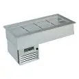 VASCA ESPOSITIVA DA INCASSO REFRIGERATA - MOD. ARMONIA GN - PER GASTRONOMIA - Temp. °C +4/+10 - ALIMENTAZIONE MONOFASE V 230/1/50 Hz - REFRIGERAZIONE STATICA - GAS REFRIGERANTE R290 - SBRINAMENTO AUTOMATICO A PAUSA