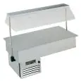 VASCA ESPOSITIVA DA INCASSO CON PIANO REFRIGERATO - MOD. SINFONIA BRINA - Temp. °C -1/0 - CUPOLA CON SISTEMA DI SOLLEVAMENTE ELETTRICO - ALIMENTAZIONE MONOFASE V 230/1/50 Hz - REFRIGERAZIONE STATICA - Gas refrigerante R290 - SBRINAMENTO MANUALE