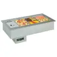 VASCA ESPOSITIVA DA INCASSO RISCALDATA CON VASCHETTE GN - MOD. ARMONIA GN DRY - PER GASTRONOMIA - TEMPERATURA °C +30/+70 - BACINELLE COMPATIBILI GN 1/4, 1/3, 1/2, 2/3, 1/1, 2/1 - H MAX BACINELLA cm 15 - H MIN BACINELLA cm 2