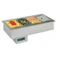 VASCA ESPOSITIVA DA INCASSO RISCALDATA BAGNOMARIA CON VASCHETTE GN - MOD. ARMONIA BM - PER GASTRONOMIA - TEMPERATURA °C +30/+90 - BACINELLE COMPATIBILI GN 1/4, 1/3, 1/2, 2/3, 1/1, 2/1 - SOLO BACINELLE DA cm 15 DI ALTEZZA