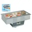 VASCA ESPOSITIVA DA INCASSO REFRIGERATA PER PESCE - MOD. OPERA FISHING - RAFFREDDAMENTO CON PRODUZIONE DI GHIACCIO PROPRIA - CUPOLA IN PLEXIGLASS - ALIMENTAZIONE MONOFASE V 230/1/50 Hz - Gas refrigerante R452a - VASCA IN ACCIAIO INOX AISI 316 RESISTENTE A