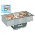 VASCA ESPOSITIVA DA INCASSO REFRIGERATA PER PESCE - MOD. MELODIA FISHING - RAFFREDDAMENTO CON PRODUZIONE DI GHIACCIO PROPRIA - CUPOLA CON SCHIENALE A SPECCHIO - ALIMENTAZIONE MONOFASE V 230/1/50 Hz - Gas refrigerante R452a - VASCA IN ACCIAIO INOX AISI 316
