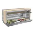 VASCA ESPOSITIVA DA INCASSO A MURO REFRIGERATA - MOD. VENEZIA MURO DI/RFVT - PER GASTRONOMIA - VASCA IN ACCIAIO INOX AISI 304 - CONTROLLO TEMPERATURA DIGITALE - TEMP. °C 0/+3 - ALIMENTAZIONE MONOFASE 230V/1/50HZ - REFRIGERAZIONE VENTILATA - GAS REFRIGERAN