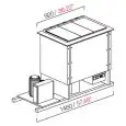 VASCA POZZETTI DA INCASSO PER GELATO E GRANITE CON RISERVA - MOD. PANORAMA6RIS - AD 1 TEMPERATURA - SEMILAVORATA DA PANNELLARE - REFRIGERAZIONE VENTILATA - ALIMENTAZIONE V 230/50Hz MONOFASE - N. 6 POZZETTI - CON UNITA' CONDENSATRICE INCORPORATA - DIM. Cm 