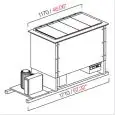 VASCA POZZETTI DA INCASSO PER GELATO E GRANITE CON RISERVA - MOD. PANORAMA8RIS - AD 1 TEMPERATURA - SEMILAVORATA DA PANNELLARE - REFRIGERAZIONE VENTILATA - ALIMENTAZIONE V 230/50Hz MONOFASE - N. 8 POZZETTI - CON UNITA' CONDENSATRICE INCORPORATA - DIM. Cm 
