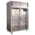 ARMADIO FRIGORIFERO IN ACCIAIO INOX AISI 304 - VENTILATO - Mod. G-GN1410TNG - GASTRONORM 2/1 (cm 65 x 53) - N. 2 PORTE VETRO - CAPACITA' LT 1325 - TEMPERATURA -2°/+8°C - Dim. cm L 148 x P 83 x h 201 - Norma CE