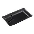 Piatto Rettangolare Con Scomparto Nero in Melamina - MEDRI Linea MELAMINA - Codice A301 - Dimensioni cm 20x12 - Imballo confezione da n. 12 Unità