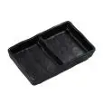 Piatto Rettangolare Due Scomparti Nero in Melamina - MEDRI Linea MELAMINA - Codice LJP6005 - Dimensioni cm 13x8 - Imballo confezione da n. 12 Unità