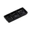 Piatto Rettangolare Tre Scomparti Nero in Melamina - MEDRI Linea MELAMINA - Codice WT638 - Dimensioni cm 18x7 - Imballo confezione da n. 12 Unità