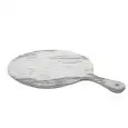 Tagliere Tondo Con Manico  in Melamina - MEDRI Linea MELAMINA MARMO - Codice YML7331 - Diametro 53 cm - Imballo confezione da n. 4 Unità