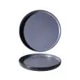 Piatto Piano Grey/Black in Melamina - MEDRI Linea MELAMINA BICOLOR - Codice YML-00780 - Diametro 20 cm - Imballo confezione da n. 12 Unità
