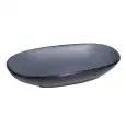 Piatto Ovale Grey/Black in Melamina - MEDRI Linea MELAMINA BICOLOR - Codice YML-19127 - Dimensioni cm 20x13 - Imballo confezione da n. 12 Unità