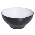 Coppa Bombata White/Black in Melamina - MEDRI Linea MELAMINA BICOLOR - Codice YML-853 - Diametro 21 cm - Altezza  10 - Imballo confezione da n. 12 Unità