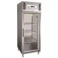 ARMADIO FRIGORIFERO IN ACCIAIO INOX AISI 304 - VENTILATO - Mod. G-GN650BTG - GASTRONORM 2/1 (cm 65 x 53) - N. 1 PORTA VETRO - CAPACITA' LT 650 - TEMPERATURA -18°/-22º C - Dim. cm L 74 x P 83 x h 201 - Norma CE