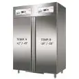 Armadio frigo in acciaio inox combinato positivo e negativo (congelatore) gastronorm Forcar G-GN1200DT