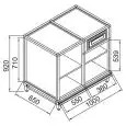 BANCO CASSA - SEMILAVORATO DA PANNELLARE - MOD. BBC1000231 - DIM. Cm L 100 x P 65 x h 92 - NORMA CE