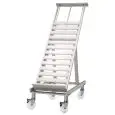 Espositore Inclinato con PROLUNGA estensibile superiore - Per Frutta e Verdura - Mod. KING XP5A - Capacità: n. 4+1 cassette - Telaio in lega di alluminio anodizzato anticorodal - Inclinazione regolabile - Con ruote (n.2 con bloccaggio a pedale)