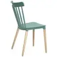 Sedia - colore Verde - Gambe in legno di faggio, scocca in polipropilene - Modello 1322-Z87LV-new
