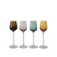 C/4 Calici Liquore Colori Assortiti in Pasta di Vetro - MEDRI Linea SLEEK - Codice G3677-ASS - Capacità 9 cl 3 z - Diametro 40 mm - Altezza mm 190 - Imballo confezione da n. 1 Unità