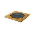 Tagliere Tondo  in Bamboo/Ardesia - MEDRI - Codice MB8184 - Dimensioni cm 33x33 - Imballo confezione da n. 1 Unità