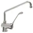 RUBINETTO PER LAVELLO Mod. 00206302 - Monoforo e monocomando - Leva lunga - Canna ø 18 tipo U mm. 300 - Attacco da 3/8" F