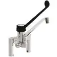 RUBINETTO PER LAVELLO Mod. RBMADBS - Biforo e monocomando - Attacco doccia - Boccafusa snodabile - Leva clinica colore nero - Foro di fissaggio: ø 22 mm