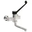 RUBINETTO PER LAVELLO A MURO - Mod 00382130 - Biforo e monocomando - Con bocca in tubo ovale snodabile - Leva clinica colore nero