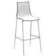 SGABELLO ZEBRA BICOLORE - MOD. 2561 - ALTEZZA cm 65 - STRUTTURA A 4 GAMBE IN TUBO D' ACCIAIO CROMATO - SCOCCA IN POLIMERO - PER USO INTERNO - DIM. cm L 48 x P 51 x H 103 - DA ASSEMBLARE - NORMA CE