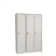 Armadio spogliatoio ZINCOPLASTIFICATO - N.3 POSTI - n.3 ante a battente - Dim cm L120 x P50 x h180