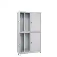 Armadio spogliatoio ZINCOPLASTIFICATO - N.4 POSTI - n.4 ante sovrapposte a battente - Dim cm L80 x P40 x h180