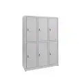 Armadio spogliatoio ZINCOPLASTIFICATO - N.6 POSTI - n.6 ante sovrapposte a battente - Dim cm L120 x P50 x h180
