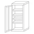 Armadio portaoggetti ZINCOPLASTIFICATO - n. 1 anta battente - Dim cm L45 x P40 x h180