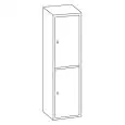 Armadio spogliatoio ZINCOPLASTIFICATO - N.2 POSTI - n.2 ante sovrapposte a battente - Dim cm L45 x P40 x h180