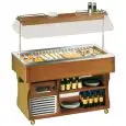 ISOLA BUFFET ESPOSITIVA REFRIGERATA VENTILATA - MOD. ISLANDMVT - STRUTTURA IN LEGNO - Temp. °C +4/+10 - REFRIGERAZIONE VENTILATA - Gas refrigerante R452a - SBRINAMENTO AUTOMATICO - ALIMENTAZIONE MONOFASE V 230/1/50 Hz