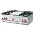 Piano cottura a gas tuttapiastra + 4 fuochi Allforfood TP4T/610G linea ELLE