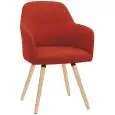 Poltrona - colore rosso - Struttura in metallo verniciato, gambe in legno, scocca imbottita, rivestimento in tessuto o ecopelle - Modello 1335-W58-RO