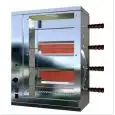 MULTIGRILL A GAS - MOD. CGV4 - Struttura portante in acciaio inox - N. 3 bruciatori radiante con valvola di sicurezza - N. 4 + 3 spade inox - Allaccio 230V MONOFASE - Potenza termica 7 KW - Dimensioni: cm L 58,7 X P 31,5 X 78,5 h - Norma CE