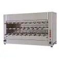 GIRARROSTO A GAS - MOD. CHURRASCO/CM29G MAX - Motoriduttori indipendenti per ogni spada - N. 20 Spade lunghezza cm 50 - N° piani: 3 - Potenza termica 18,5 Kw - Allaccio MONOFASE - Dimensioni: cm L 140 x P 57 x 90 h - Norma CE