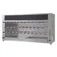 GIRARROSTO A GAS - MOD. CHURRASCO/CM35G - Motoriduttori indipendenti per ogni spada - N. 35 Spade lunghezza cm 50 - N° piani: 3 - Potenza termica 20 Kw - Allaccio MONOFASE - Dimensioni: cm L 164 x P 57 x 90 h - Norma CE