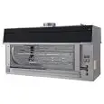 GIRARROSTO ELETTRICO ISOLA - CAPACITA' N.126 POLLI - MOD. ISOLA126/PE - N.12+6 aste in tubolare inox mm 12 x 12 Lunghezza cm 111,5 - Potenza: 130 W - Allaccio 400 V TRIFASE - Potenza termica: 22,5 Kw - Dimensioni: cm L 145 x P 95,8 x 98,5 h - Norma CE
