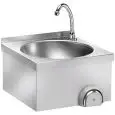 LAVAMANI A PARETE - MOD. LM 40 - STRUTTURA IN ACCIAIO INOX - COMANDO A GINOCCHIO - DIMENSIONI cm 40 x 40 x 32 h