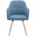 Poltrona - colore blu - Struttura in metallo verniciato, gambe in legno, scocca imbottita, rivestimento in tessuto o ecopelle - Modello 1335-W58-LB-01