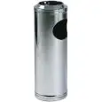POSACENERE GETTACARTA INOX - MOD. AV4651 - Con coperchio a rete cromata - Dim. cm ø 25 x h 70