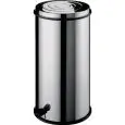 PATTUMIERA TONDA IN ACCIAIO INOX AISI 430 LUCIDO - MOD. AV466 - Con cestello interno in metallo e pedale