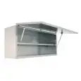 Pensile inox - con anta basculante - ripiano inox liscio - ripiano intermedio liscio