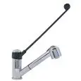RUBINETTO PER LAVELLO - MOD. MFBDNX - MONOFORO E MONOCOMANDO - LEVA CLINICA NERA - DOCCETTA ESTRAIBILE (flessibile lungo mm 1200) - FORO DI FISSAGGIO ø 32 mm