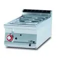 BAGNOMARIA TOP A GAS - MOD. BMT/94G - Capacità bacinelle: n. 1  GN 1/1 + n. 1  GN 1/3 H15 - Dimensioni: cm L 40 x P 90 x H 28 - Norma CE