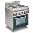 Cucina elettrica 4 piastre tonde con forno elettrico con grill Allforfood CF4/8ETS linea ELLE