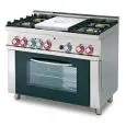 Cucina a gas tuttapiastra + 4 fuochi con forno elettrico Allforfood TPF4/610GEM linea ELLE